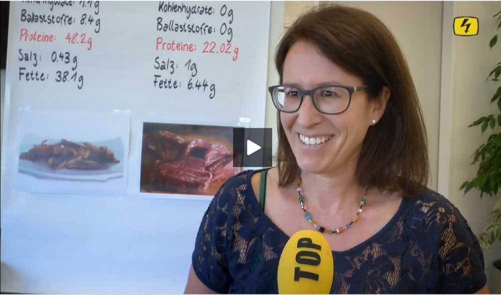 Irene im Interview mit Tele Top zum Thema Insekten auf dem Teller